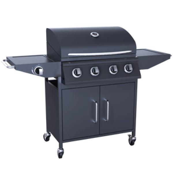 Gasgrill med 4 brændere og blus