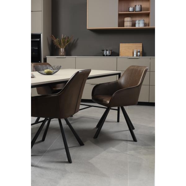 Freja med drejefunktion suede mørkebrun