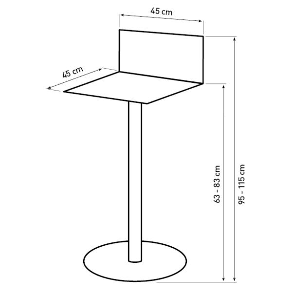 Barstol kunstlæder sort/krom