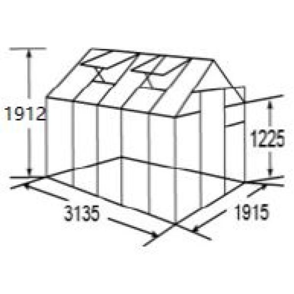 Drivhus glas sølv 5,97m2