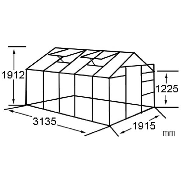 Drivhus poly sølv 5,97m2